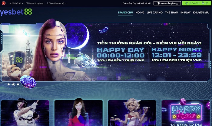Giao diện trang chủ nhà cái uy tín Yesbet88